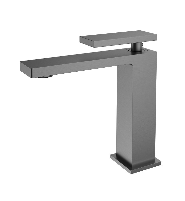 Изображение товара Смеситель Vincea Dice VBF-2DS1GM для раковины из нержавеющей стали, вороненая сталь