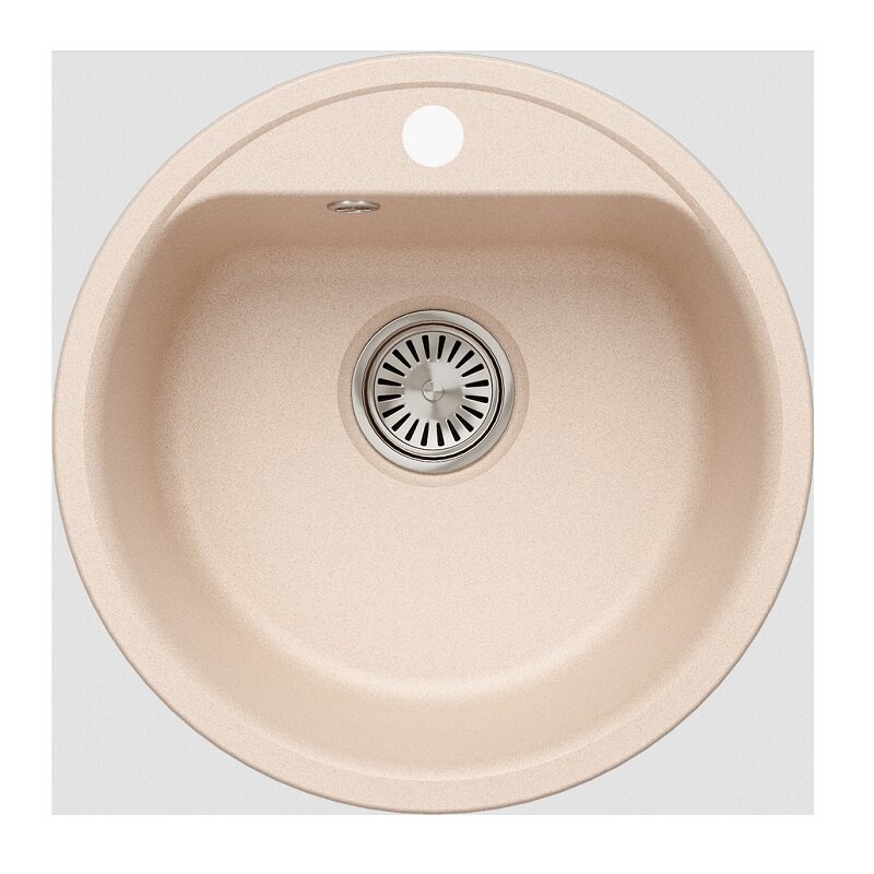 Изображение товара Круглая кухонная мойка Polygran QuartzBond BOND-480, искусственный камень, саванна, диаметр 48 см