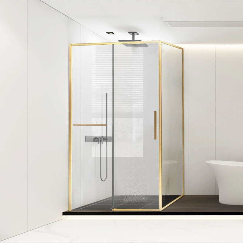 Изображение товара Душевой уголок Vincea Slim Soft VSR-1SS1015CLG 150x100 см прозрачное стекло золото