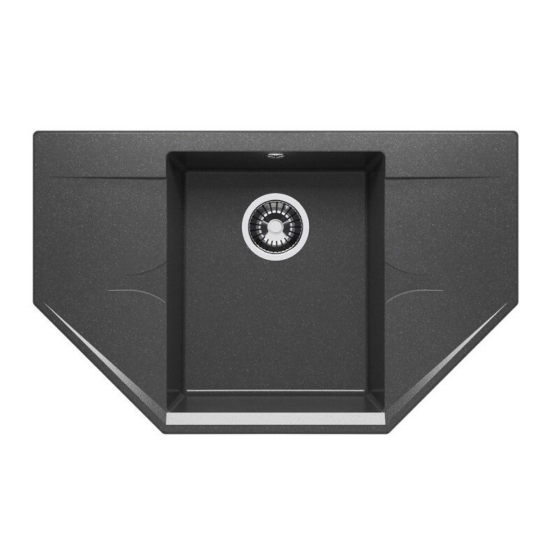 Изображение товара Кухонная мойка Polygran Riff-800 80 см искусственный камень черная встройка
