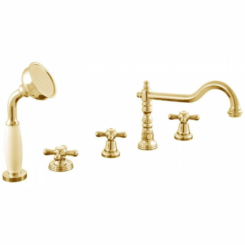 Изображение товара Смеситель для ванны Rav-Slezak Morava Retro MK164.5PZ золото двухвентильный