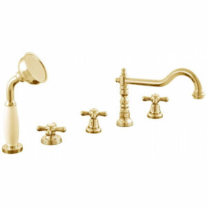 Изображение товара Смеситель для ванны Rav-Slezak Morava Retro MK164.5PZ золото двухвентильный