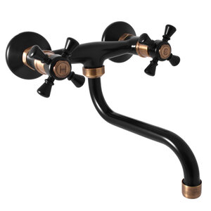 Изображение товара Смеситель для кухонной мойки Rav-Slezak Morava Retro MK301.5/21CMATSM, цвет черный матовый/бронза