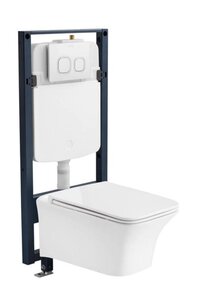 Изображение товара Инсталляция с унитазом Arrow AHY805/AHB2156/PG024-HUA/AHM001A, сиденье микролифт, клавиша смыва белая, комплект 4 в 1