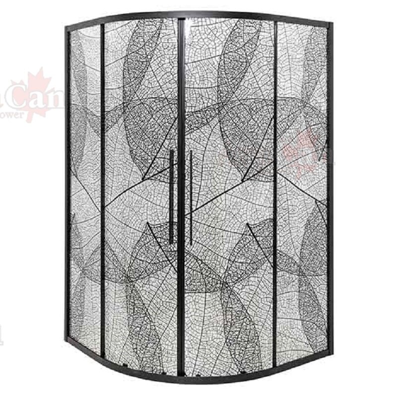Изображение товара Душевой уголок AvaCan HB 120MT, HB120MT, 120 х 120 см, стекло матовое с рисунком, профиль черный, 99888