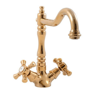 Изображение товара Смеситель для раковины Rav-Slezak Morava Retro MK321.5/8Z, с донным клапаном, цвет золото