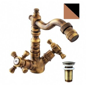 Изображение товара Смеситель для биде Rav-Slezak Morava Retro MK321.5/9CMATSM с донным клапаном, бронза, черный матовы