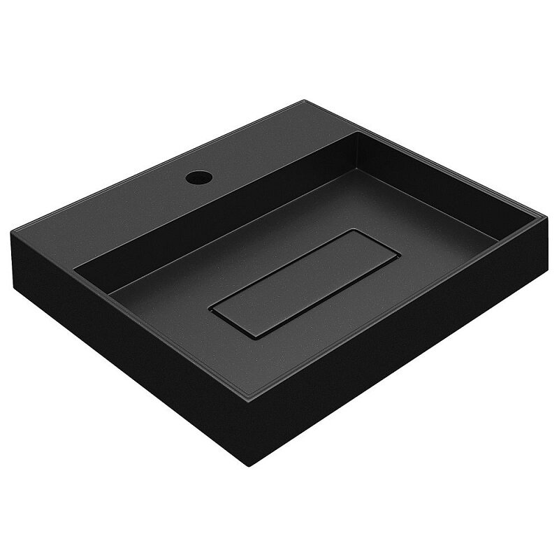 Изображение товара Раковина Uperwood Tanos Quartz 50 см черный матовый кварцевый композит