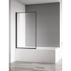 Изображение товара Шторка на ванну Aquame AQM2859-9-L/R, 90 x 140 см, стекло прозрачное, левая/правая, цвет черный матовый