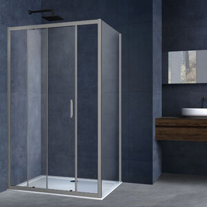 Изображение товара Душевой уголок Vincea Alpha VSR-3AL9013CLGM, 130 x 90 см, стекло прозрачное, профиль вороненая сталь, gunmetal