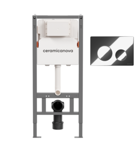 Изображение товара Инсталляция для унитаза Ceramicanova Balance CN121001CH, клавиша Circle хром