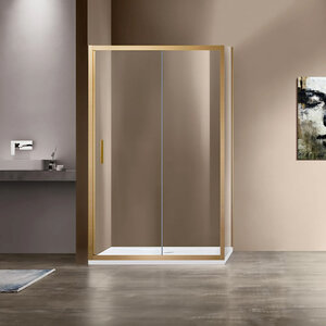 Изображение товара Душевой уголок Vincea Garda VSR-1G8014CLG, 140 x 80 см, стекло прозрачное, профиль брашированное золото