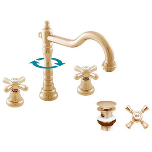 Изображение товара Смеситель для раковины Rav-Slezak Morava Retro MK332.5Z с донным клапаном золото