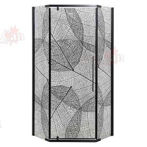 Изображение товара Душевой уголок AvaCan PB 100, PB100, 100 х 100 см, стекло прозрачное с рисунком, профиль черный, 98882