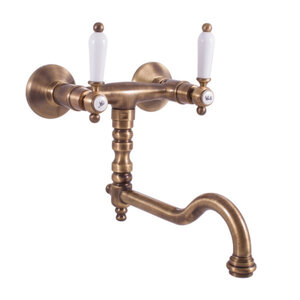 Изображение товара Смеситель для раковины Rav-Slezak Morava Retro MK501.5/29SM бронза, настенный монтаж
