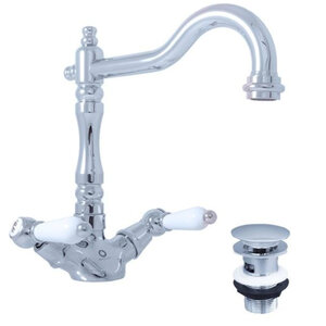 Изображение товара Смеситель для раковины Rav-Slezak Morava Retro MK521.5/8 с донным клапаном хром