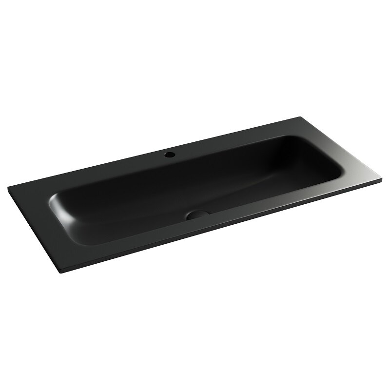 Изображение товара Раковина Ceramicanova Grace CN7013MB, черная матовая, прямоугольная, встраиваемая, 101 см