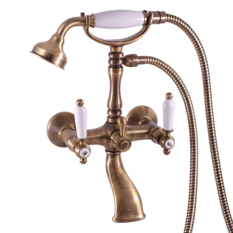 Изображение товара Rav-Slezak Morava Retro MK560.5/2SM — бронзовый смеситель для ванной и душа