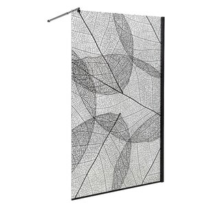 Изображение товара Душевая стенка AvaCan MB120 120 см стекло прозрачное с рисунком черный профиль