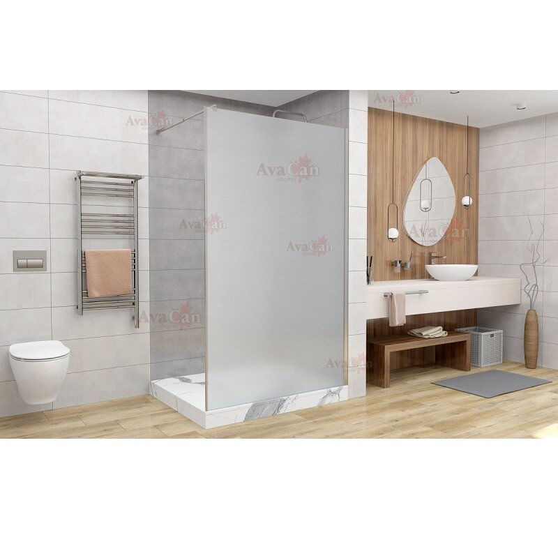 Изображение товара AvaCan MC120MT: душевая стенка 120 см с walk-in, матовое стекло 8 мм, хром профиль