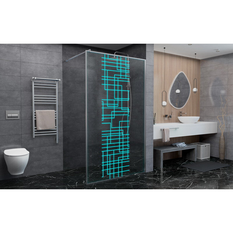 Изображение товара Душевая стенка AvaCan LC100 100 см со свободным входом стекло хром