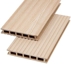 Изображение товара Террасная доска Экодэк ДПК Стандарт Макс Брайт Тиснение 3D, 1282481, 15.5 х 400 см, пшеничный