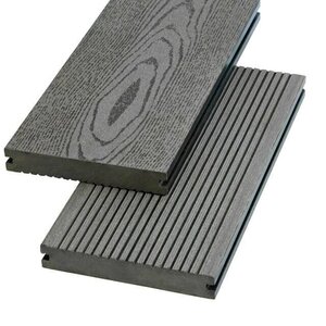 Изображение товара Террасная доска Экодэк Массив Брайт Тиснение 3D 135х23х6000 мм серый дым
