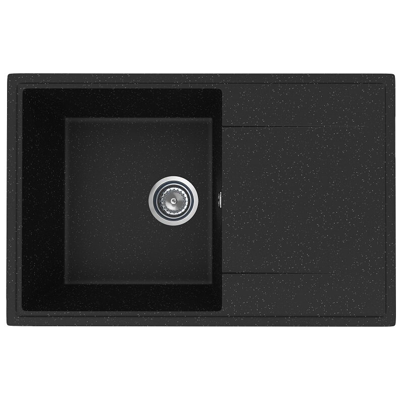 Изображение товара Кухонная мойка Uperwood ECON UPD-507 из искусственного камня черный матовый с плоским крылом