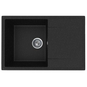 Изображение товара Кухонная мойка Uperwood ECON UPD-507 из искусственного камня черный матовый с плоским крылом
