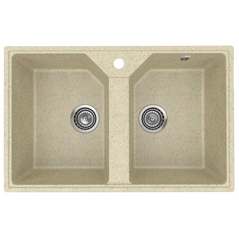 Изображение товара Кухонная мойка Uperwood ECON UPD-402 двухчашевая из искусственного камня бежевый матовый
