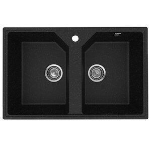 Изображение товара Кухонная мойка Uperwood ECON UPD-402, 4010202115, 2 чаши, цвет черный матовый