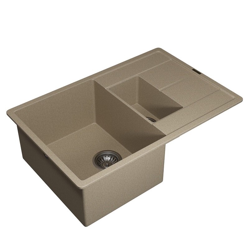 Изображение товара Кухонная мойка Uperwood Quartz Premium UPD-05 бежевый матовый двухчашевая Изображение товара Кухонная мойка Uperwood Quartz Premium UPD-05 бежевый матовый двухчашевая