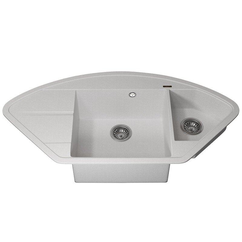 Изображение товара Угловая кухонная мойка Uperwood Quartz Premium UPD-06 белый матовый