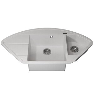 Изображение товара Угловая кухонная мойка Uperwood Quartz Premium UPD-06 белый матовый