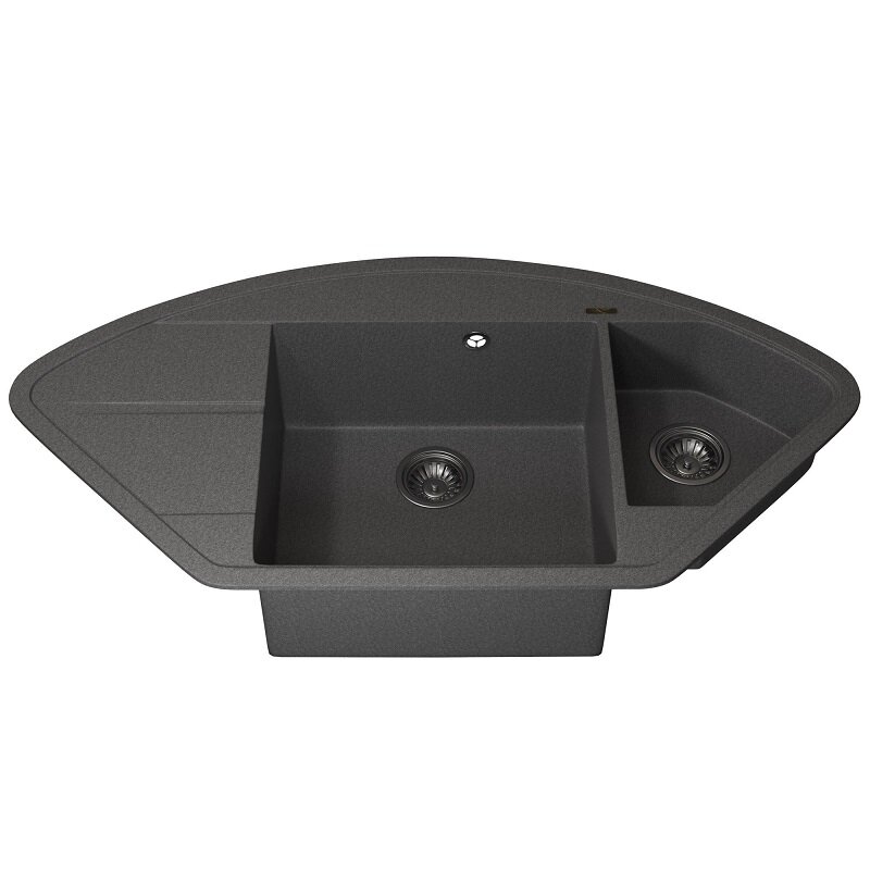 Изображение товара Кухонная мойка Uperwood Quartz Premium UPD-06 серый матовый угловая 2 чаши