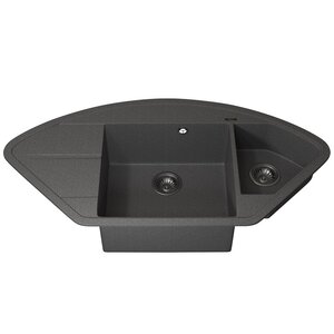 Изображение товара Кухонная мойка Uperwood Quartz Premium UPD-06 серый матовый угловая 2 чаши