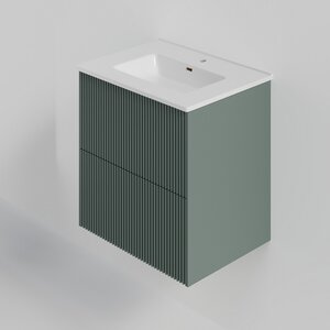 Изображение товара Тумба под раковину La Fenice Terra Twin Grigio 60 см подвесная с ящиками
