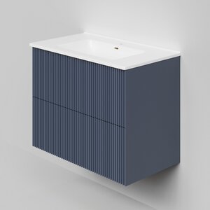 Изображение товара Тумба под раковину La Fenice Terra Twin Blu Grigio 80 см подвесная с системой push-to-open