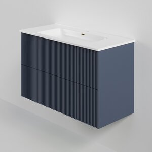 Изображение товара Тумба под раковину La Fenice Terra Twin синяя матовая 100 см