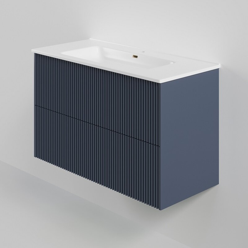 Изображение товара Тумба под раковину La Fenice Terra Twin синяя матовая 100 см