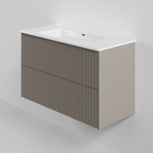 Изображение товара Тумба под раковину La Fenice Terra Twin Cappuccino 100 см подвесная бежевый МДФ