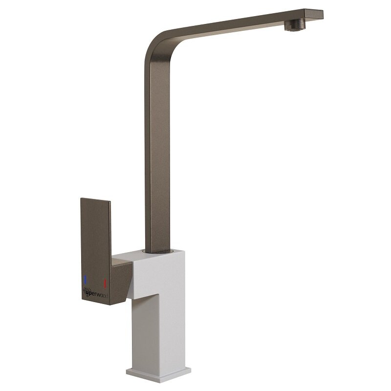 Изображение товара Uperwood UPD-002-06 смеситель кухни, воронёная сталь/туман, 1 отв., Г-образный