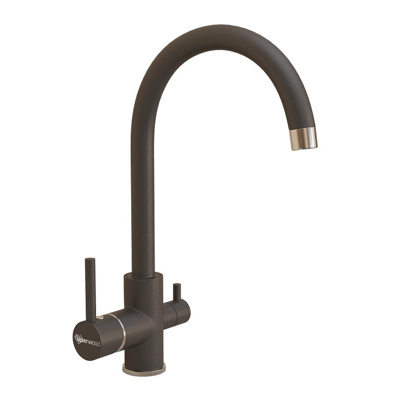 Изображение товара Смеситель для кухни Uperwood UPD-003-01 с подключением к фильтру хром черный матовый