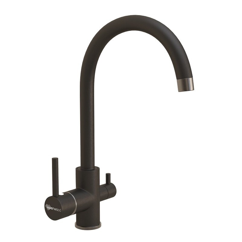 Изображение товара Смеситель для кухни Uperwood UPD-003-05 с подключением к фильтру вороненая сталь