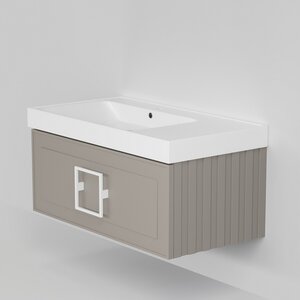 Изображение товара Тумба под раковину La Fenice Cubo Cappuccino 90 см подвесная бежевый матовый