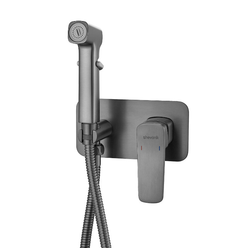 Изображение товара Гигиенический душ Shevanik, S9905T, со смесителем, вороненая сталь, gunmetal