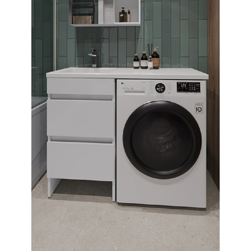 Изображение товара Тумба под стиральную машинку Orange Optima 110 см с раковиной и мягким закрыванием