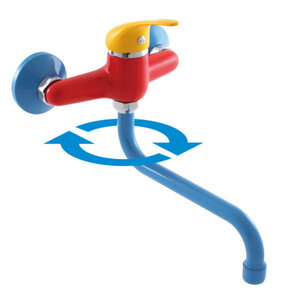 Изображение товара Смеситель для раковины Rav-Slezak Sazava Junior SAJ001.5/21, цвет синий/красный/желтый/хром