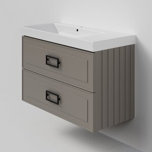 Изображение товара Тумба под раковину La Fenice Cubo Cappuccino Twin FNC-01-CUB-C-100-2, 100 см, подвесная, бежевая матовая