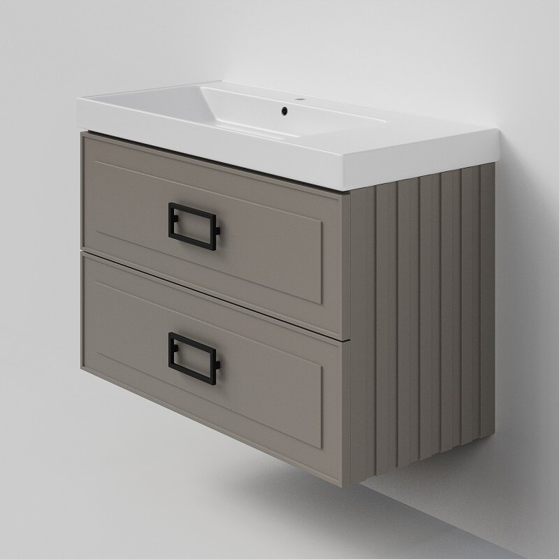 Изображение товара Тумба под раковину La Fenice Cubo Cappuccino Twin FNC-01-CUB-C-100-2, 100 см, подвесная, бежевая матовая